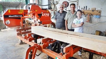 Stefano Chini with his father and son