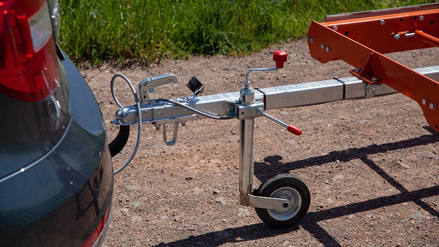 The LT15Mobile sawmill can be towed by a car